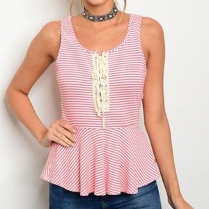 Striped Peplum Top